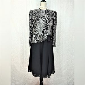 Vintage Cheetah Print Cocktail Dress Size 14
